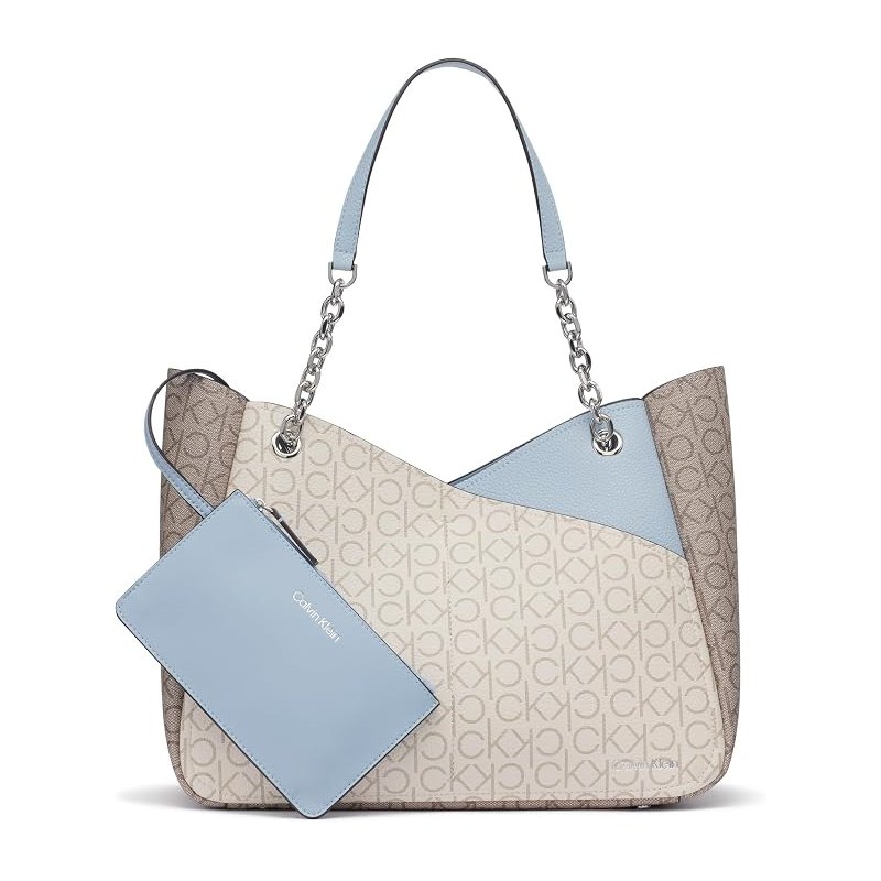 Patterned shoulder tote